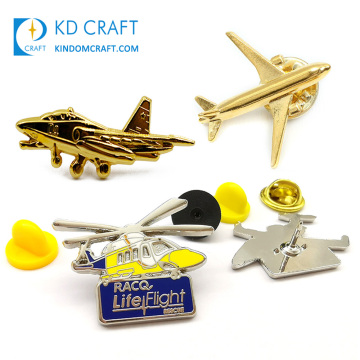 Venda quente, sem pedido mínimo, distintivo de metal 3d personalizado para aeronaves distintivo de lapela do airbus para avião banhado a ouro